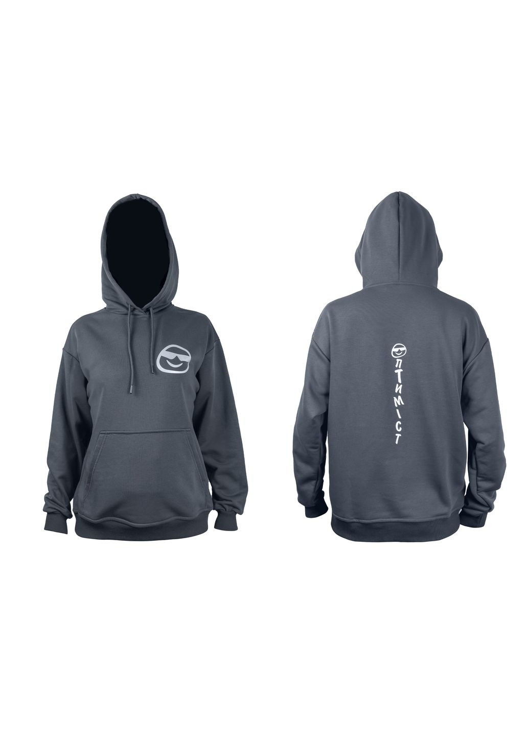 Худі Лео тринитка футер темно-сірий з принтом ОПТИМІСТ шовкографія 4PROFI (365819679)