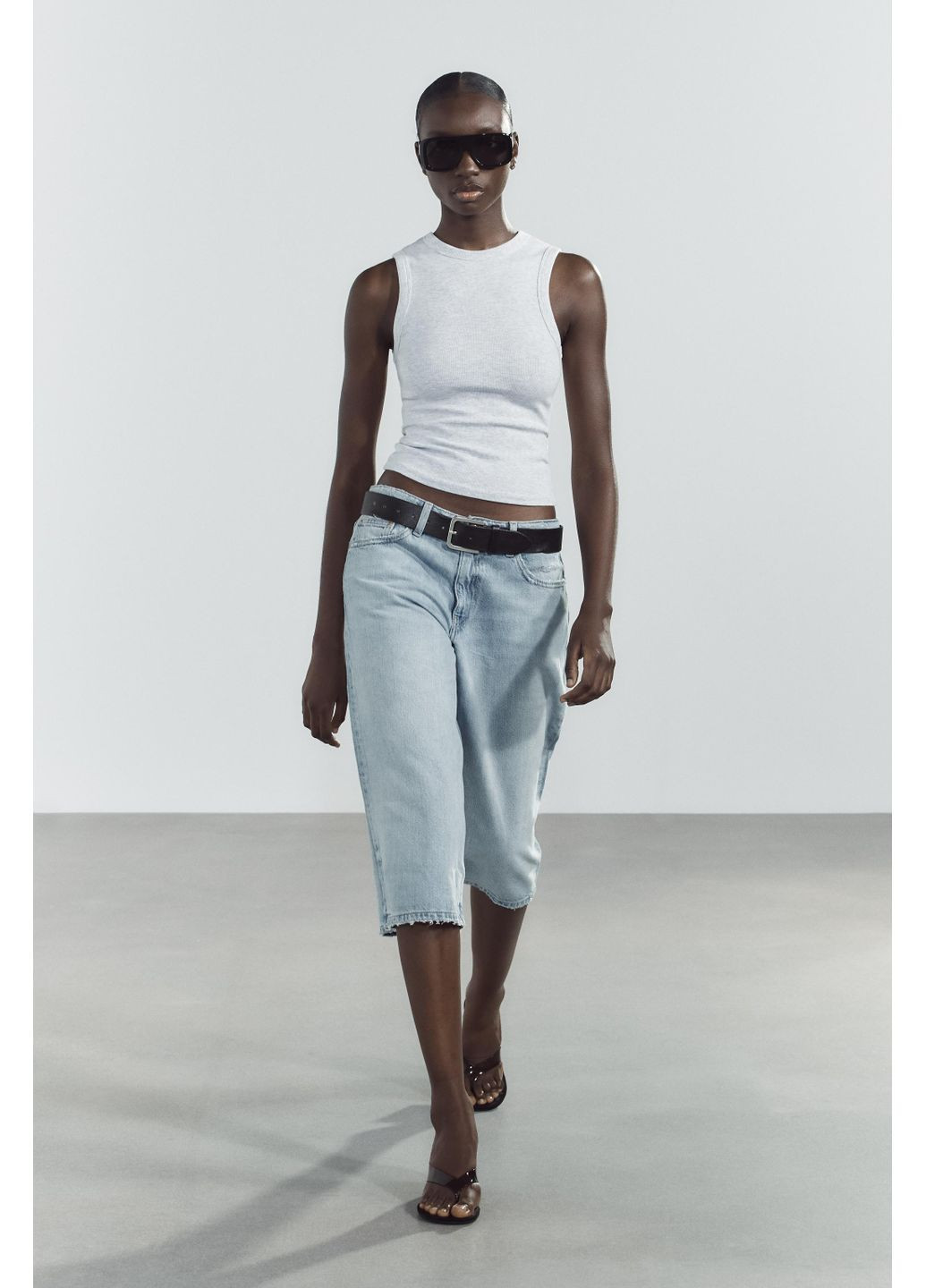 Джинсовые шорты trf с низкой посадкой Zara (354816942)