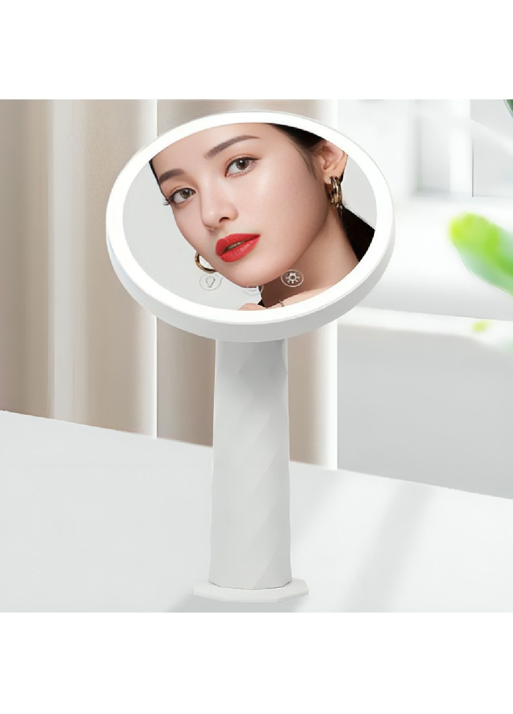 Зеркало для макияжа настольное аккумуляторное с тремя режимами подсветки сенсорным управлением 33х19 см (480113-Prob) Unbranded (329486738)