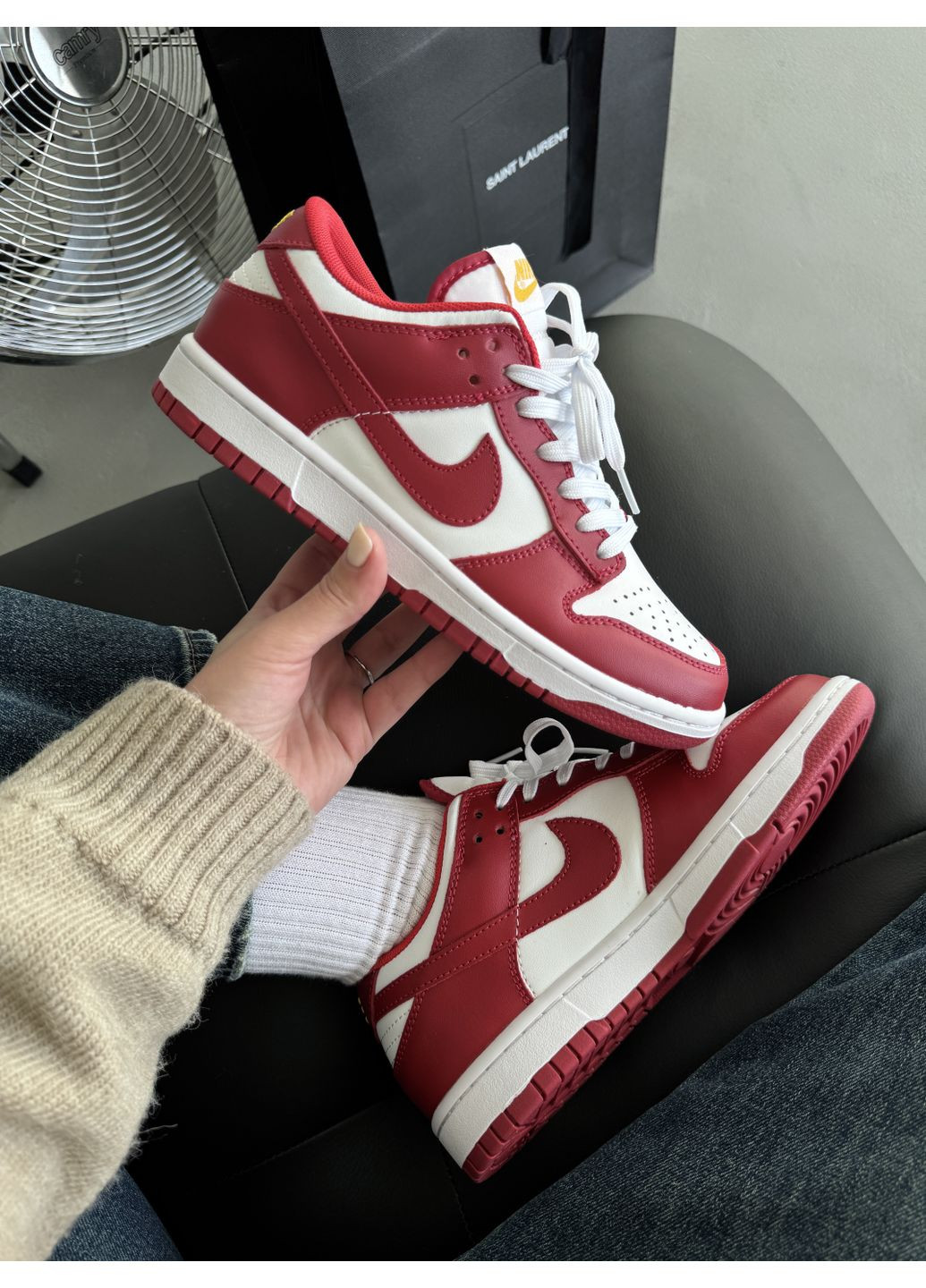 Білі Осінні кросівки чоловічі nike dunk red / white найк сб данк No Brand