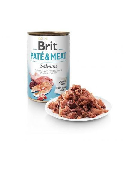 Влажный корм Pate & Meat для собак, с лососем, 400 г Brit Care (322874573)
