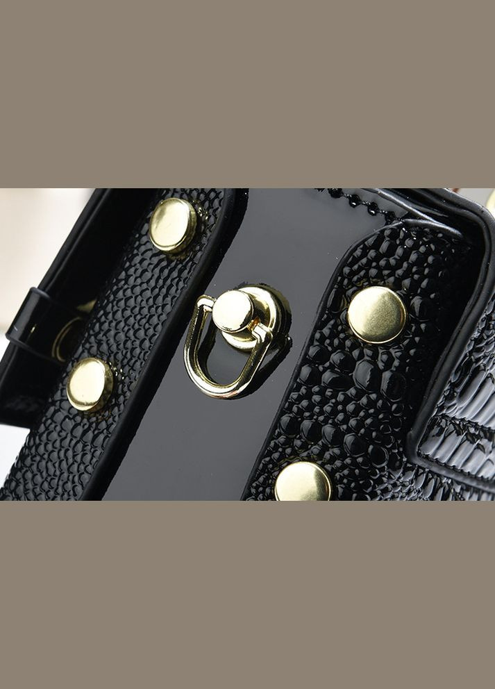 Женская лаковая мини сумочка с медведем Темно-коричневый No Brand (302391183)