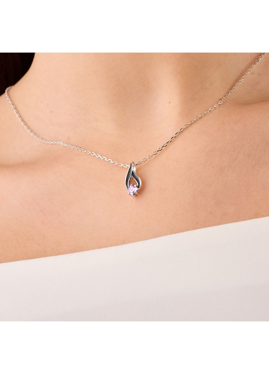 Кулон серебряный Листочек Вербочки Lavender 925 Zirkon Skifska Etnika (364202529)