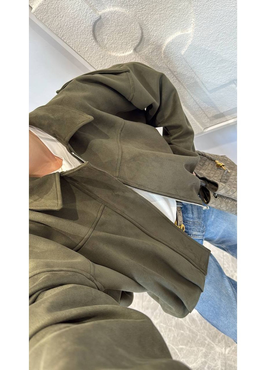 Женский замшевый бомбер Україна на молнии (361241169)