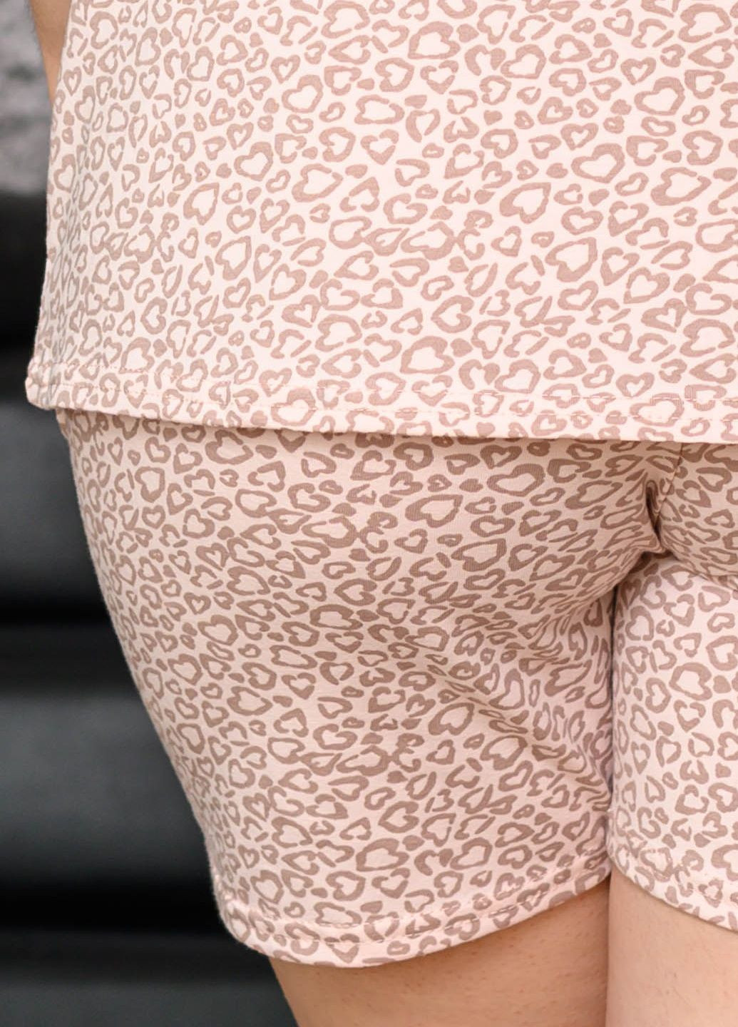 Рожево-коричнева всесезон піжама жіноча Bahar