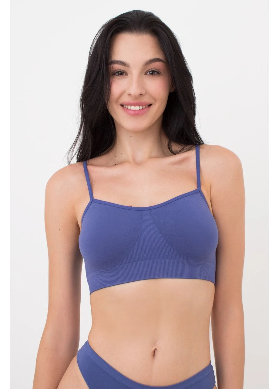 Синий топ бесшовный топ на бретелях cami top vanilla l/xl Giulia