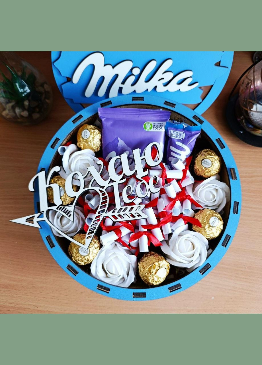 Подарунковий бокс мілка з солодощами та 101 причиною чому я тебе люблю на день закоханих 8 березня (ar222) No Brand (323223849)