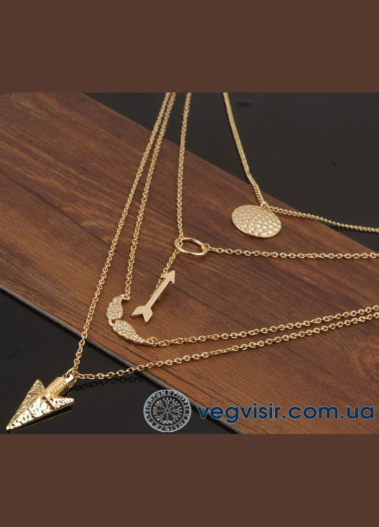 Шикарна багатошарова підвіска стріла крила ангела Багатоелементна кольє модне кулон No Brand (337716460)