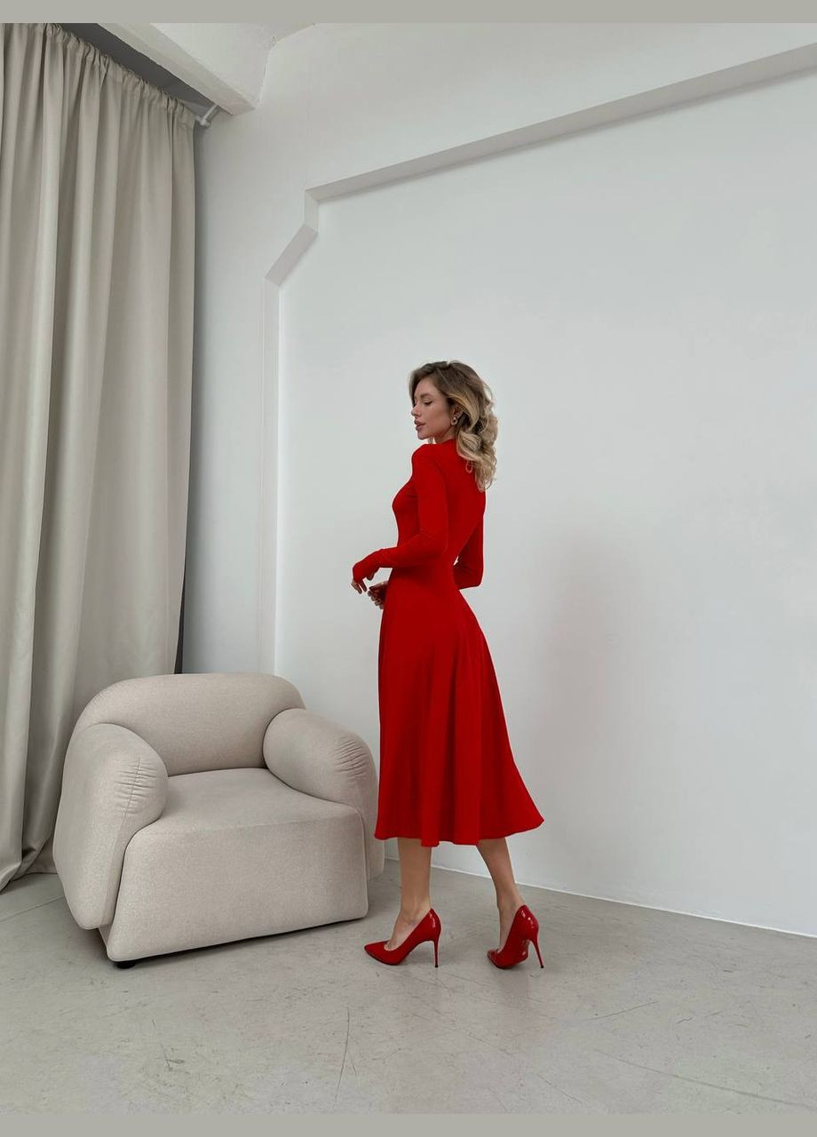 Красное кэжуал платье N.Family однотонное