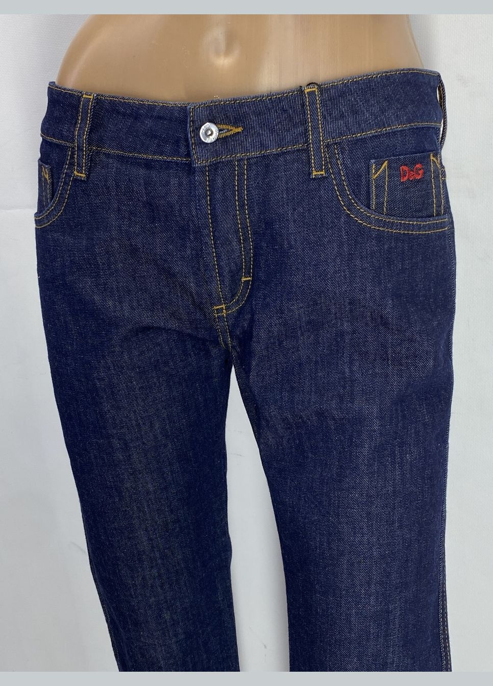 Темно-синие демисезонные прямые джинсы D&G