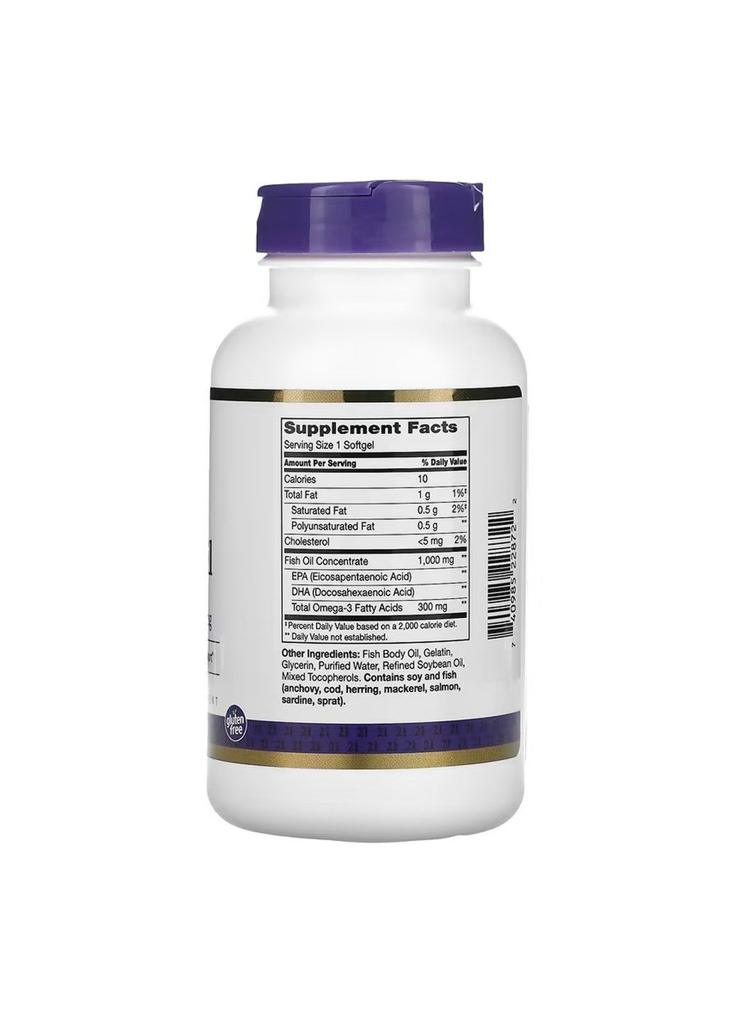 Omega 3, Рыбий жир, 1000 мг, 120 мягких желатиновых капсул 21st Century (367115679)