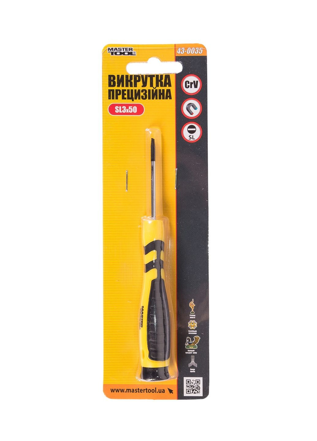 Викрутка прецизійна SL3х50 мм 43-0035 Mastertool (364964746)