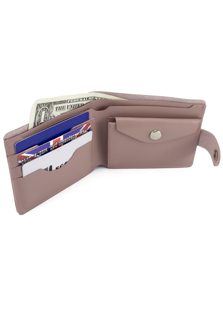 Кошелек женский маленький кожаный HC0042 нюдовый на кнопке HandyCover (326770571)