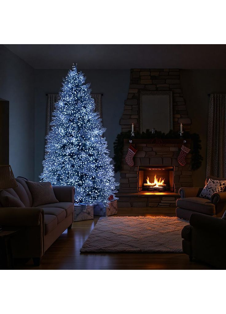 Новогодняя гирлянда комнатная роса Хвойная лапа 50 м 1500 LED зеленый провод Белое сияние D1500L50MGW No Brand (369478228)