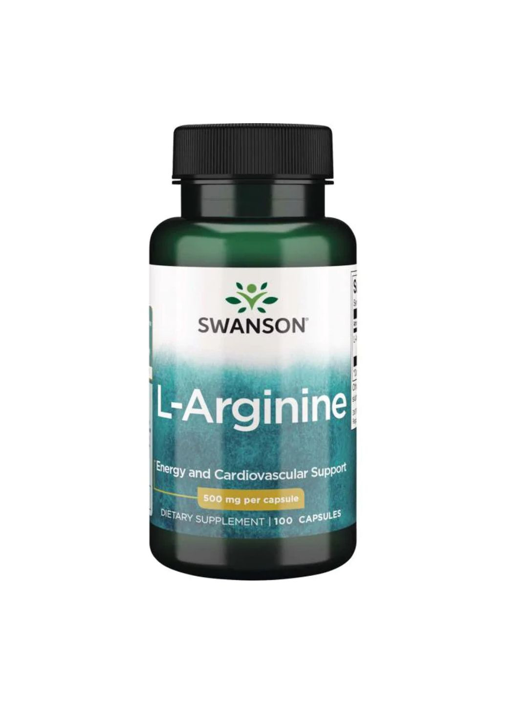 L-Аргинин 500 мг 100 капсул для восстановления иммунитета поддержка сердечно-сосудистой системы аминокислота Swanson (368978027)