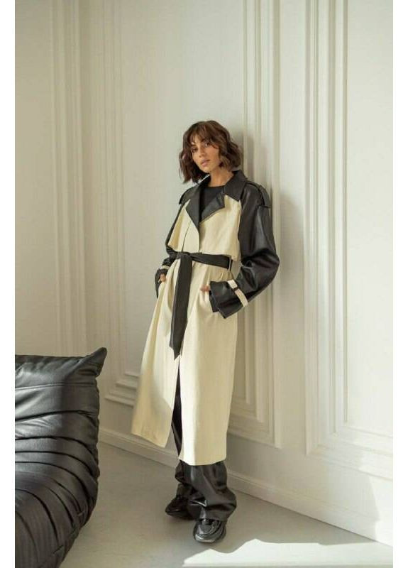 Тренч Mix колір беж-чорний milirud (366292105)