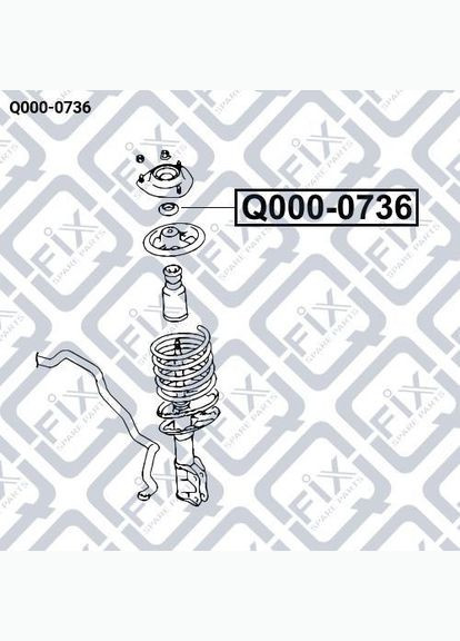 Подшипник опоры переднего амортизатора Q000-0736 CARISMA LANCER MIRAGE SPACE Q-FIX (345740818)
