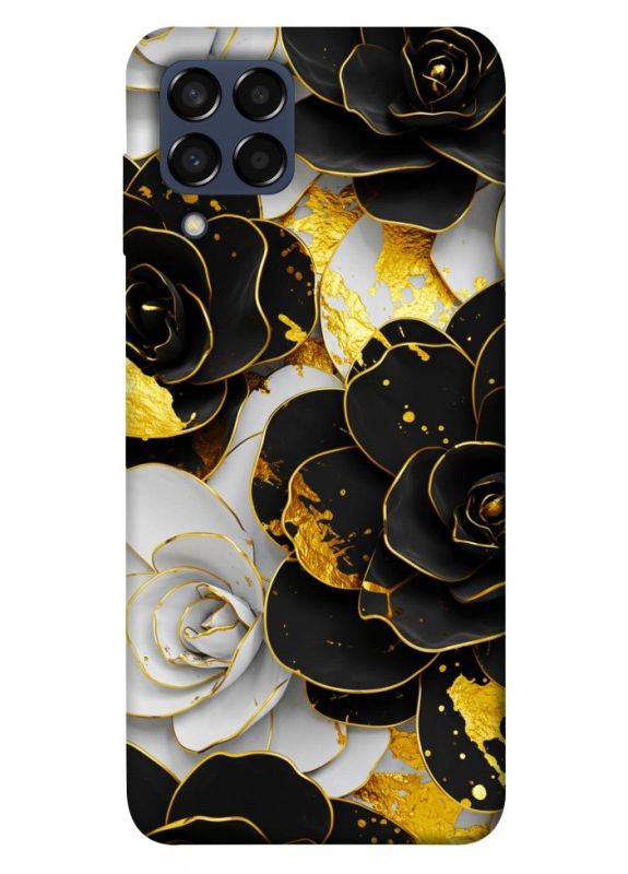 Чехол с принтом для Samsung Galaxy M33 5G / для самсунг галакси М33 Flower black-white No Brand (338606995)