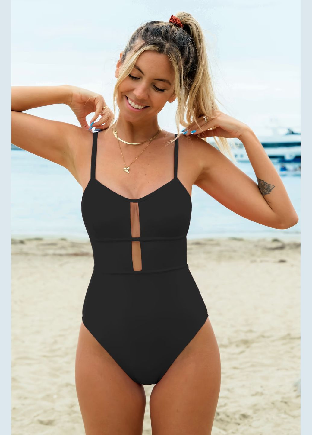 Черный летний купальник CUPSHE