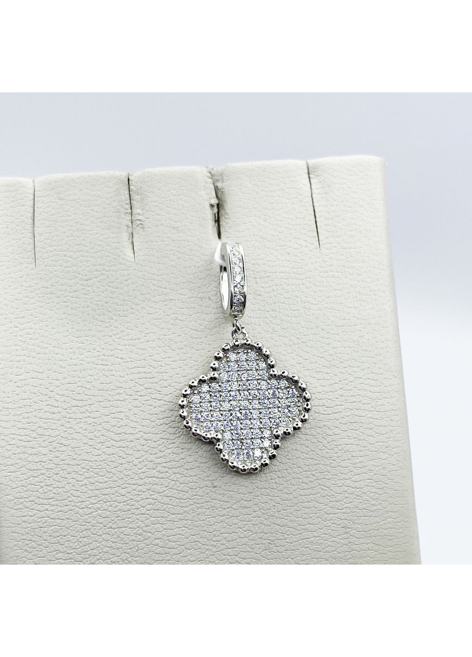 Кулон срібний з кубічним цирконієм "Конюшина" 2,45 г No Brand (369737017)