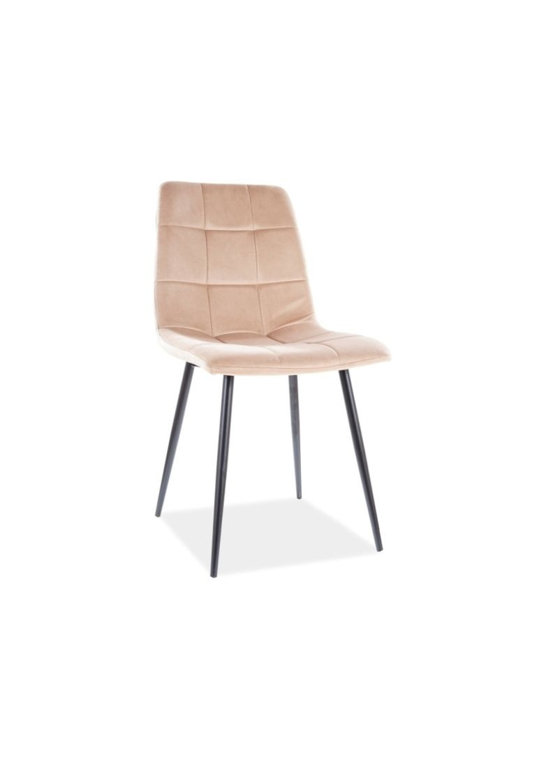 Стілець MILA VELVET чорний каркас / беж BLUVEL 28 MILAVCBE Signal (372178178)