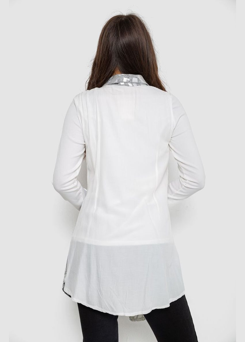 Молочное платье на молнии в комплекте с лонгсливом Fashion