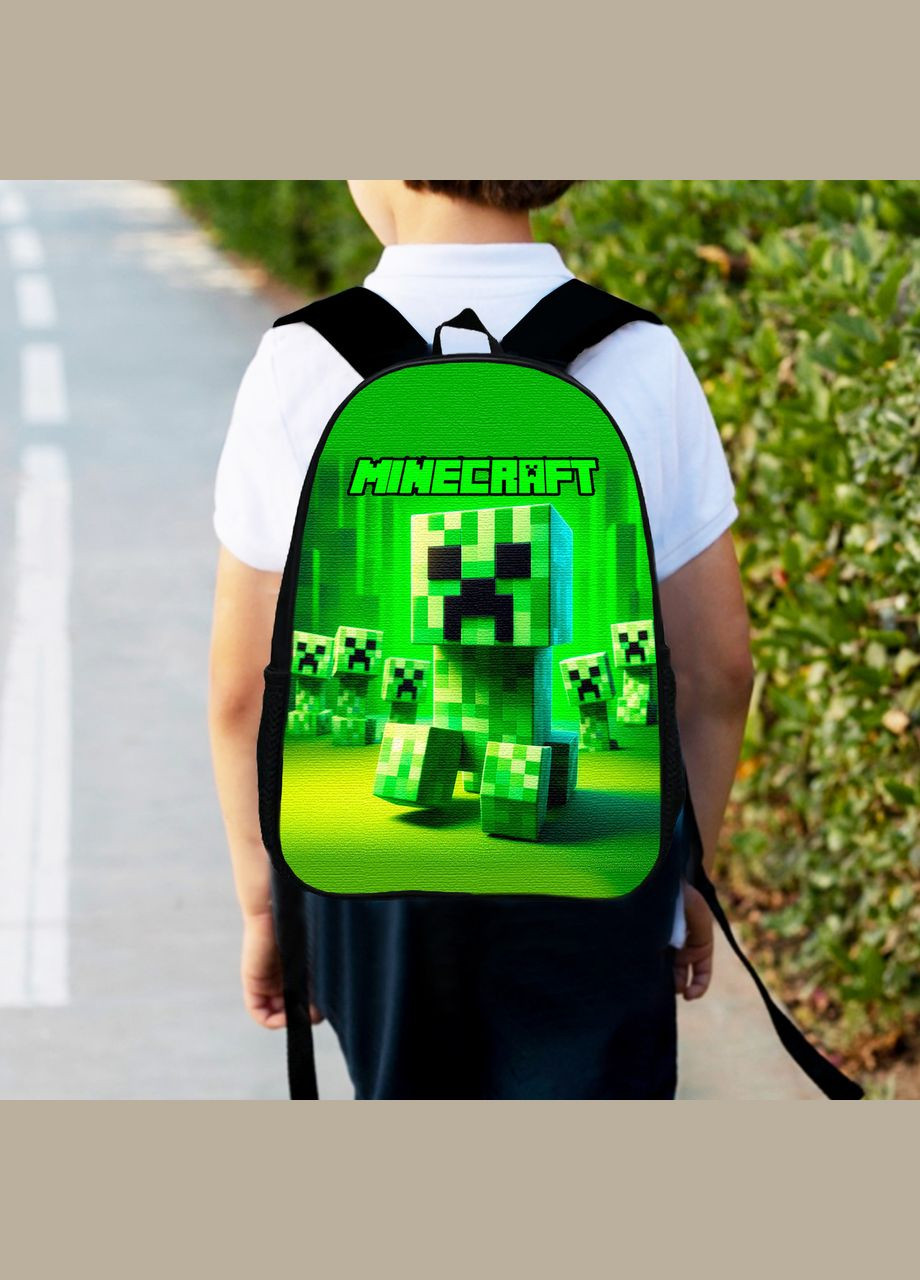 Рюкзак детский майнкрафт Крипер "Minecraft" 34х27см, городской ранец для мальчика No Brand (306438257)