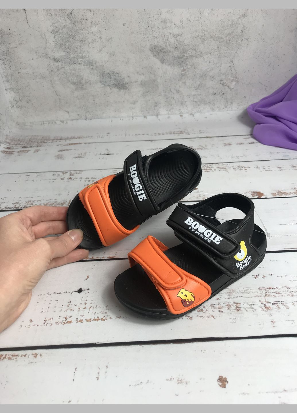 Сандалі дитячі на хлопчика EVA Чорно-помаранчовий (272) Luck Line (332795198)