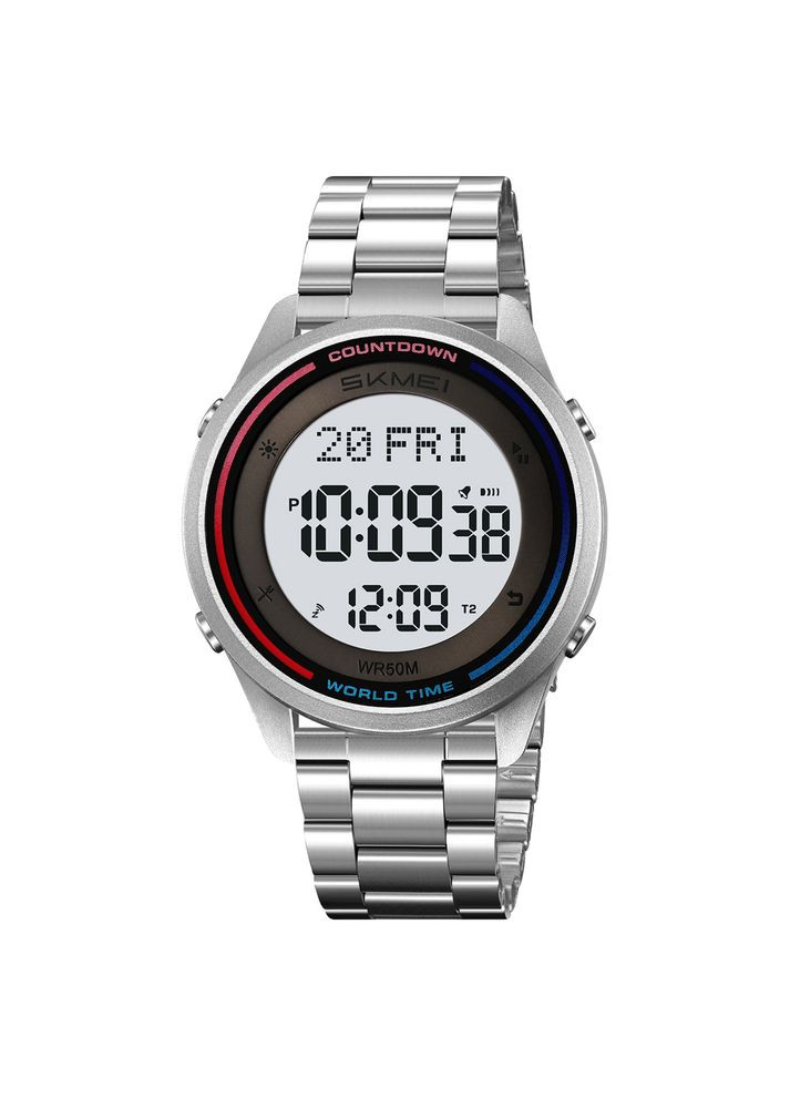 Годинники 2412SSI Silver Steel чоловічі спортивні з будильником та секундоміром електронні ProDobro (367264626)