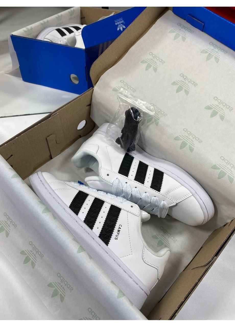 КРОССОВКИ ЖЕНСКИЕ ADIDAS CAMPUS 00S WHITE BLACK АДИДАС КАМПУС No Brand чёрные демисезоны (368862391)