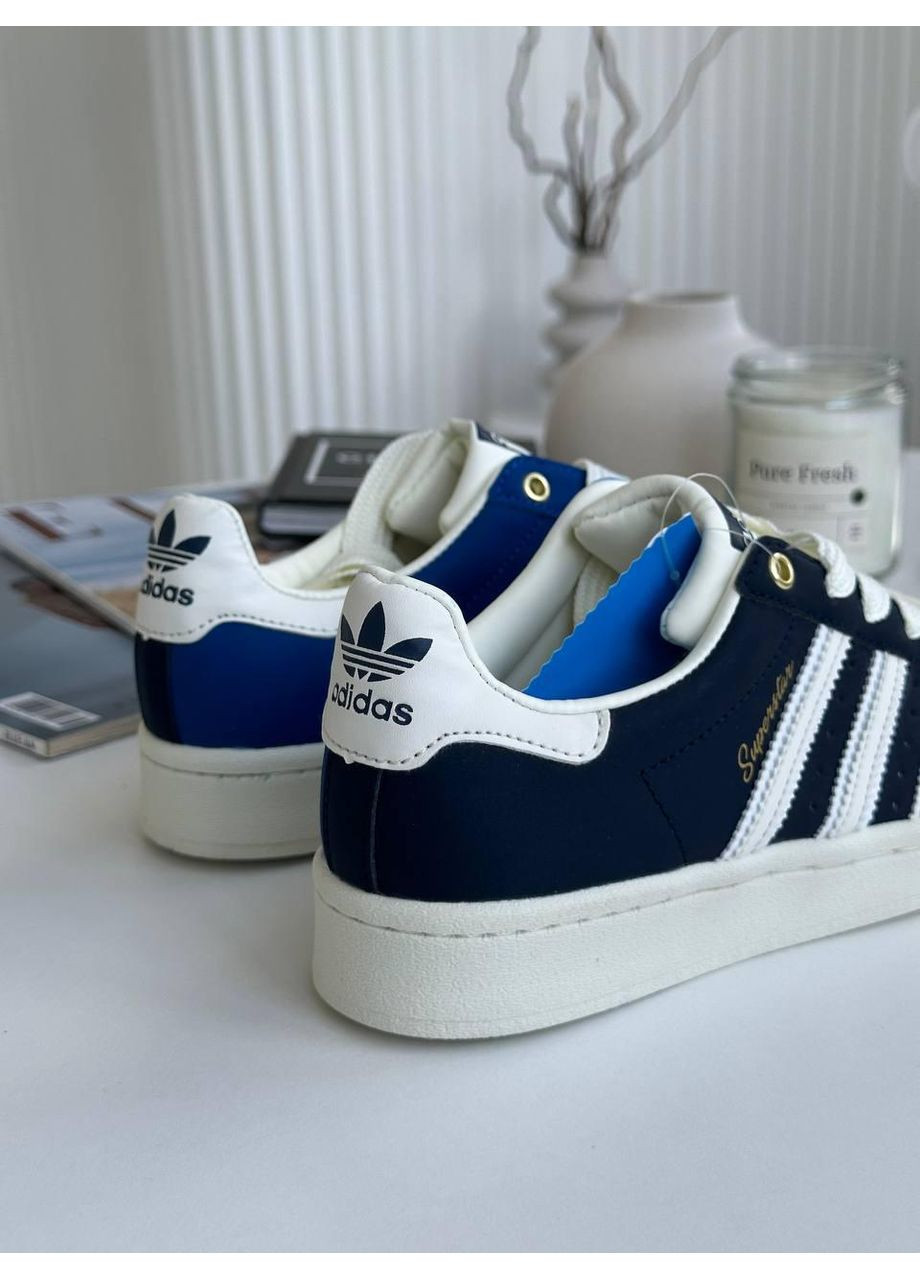 КРОСІВКИ ЖІНОЧІ ADIDAS SUPERSTAR NAVY BLUE АДІДАС СУПЕРСТАР No Brand білі демісезони (367170614)
