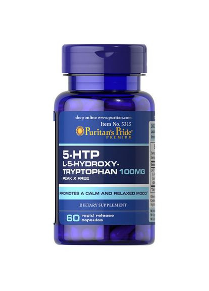 5-гидрокситриптофан Puritan's Pride 5-HTP 100 mg 60 caps Puritans Pride (291848546)