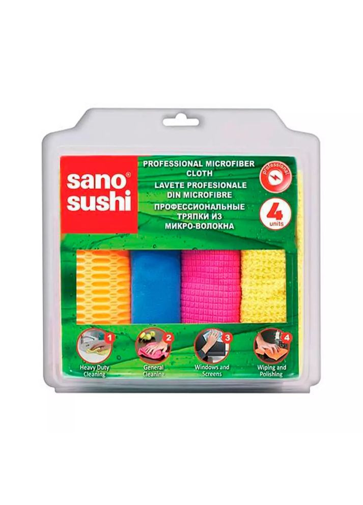 Набор профессиональных тряпок Sushi из микроволокна (4 шт) Sano (293945064)