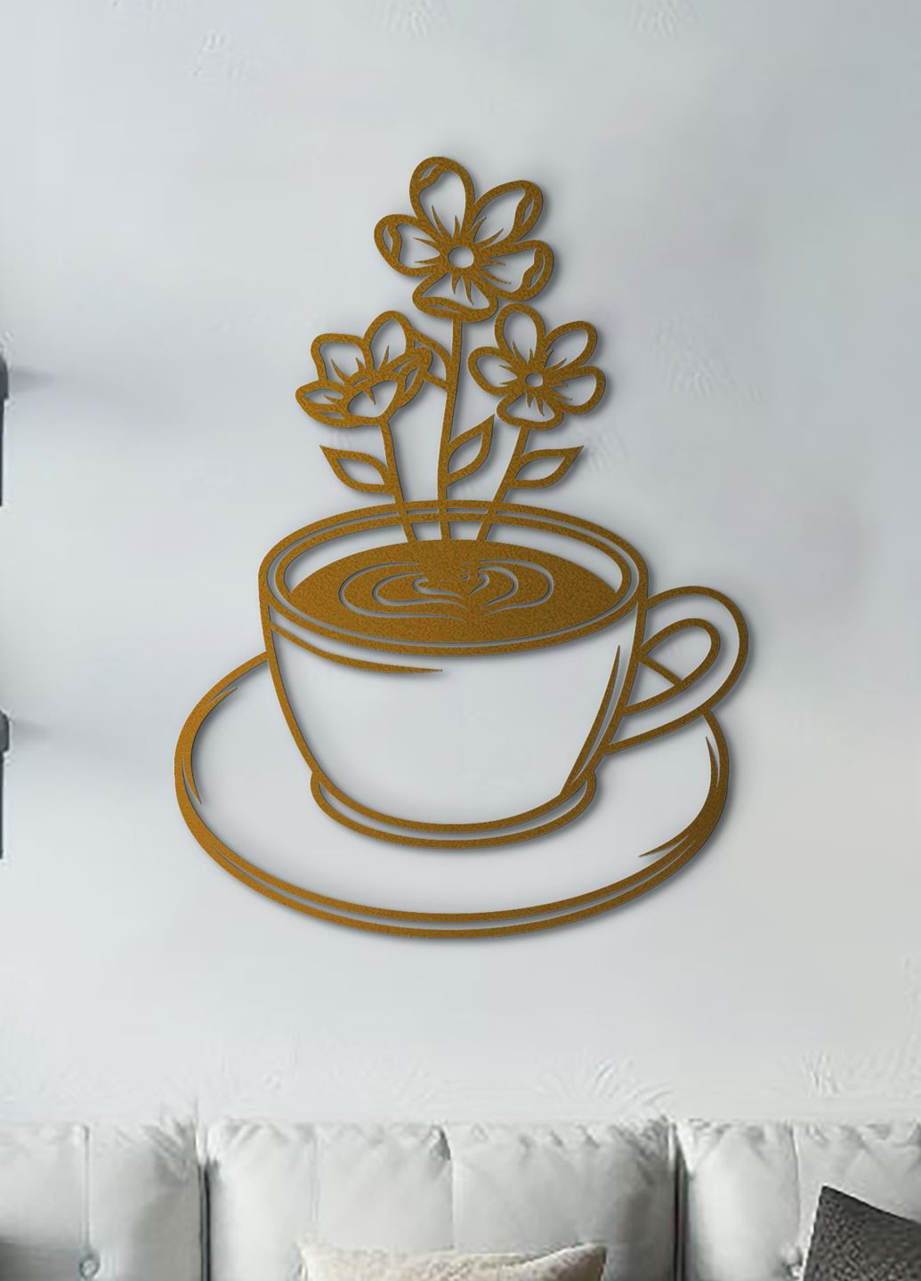 Дерев'яна картина на кухню, декоративне панно з дерева "Ромашковий чай", оригінальний подарунок 25х18 см Woodyard (292013841)