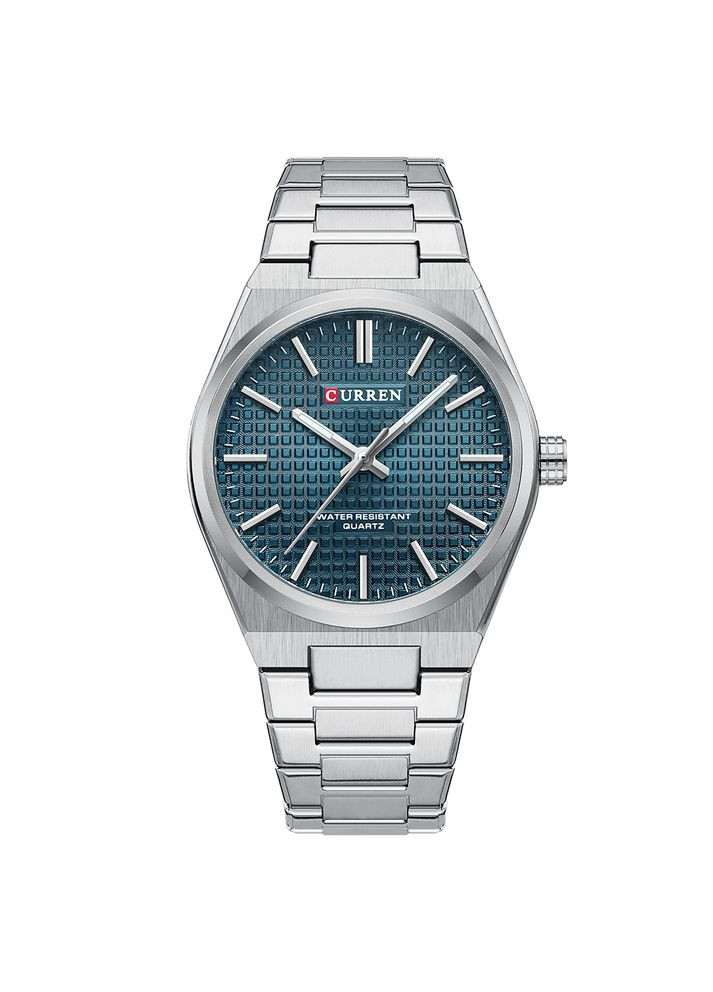 Часы 8439 Silver-Blue мужские кварцевые с календарем и люминесцентной подсветкой серебристые ProDobro (367265064)