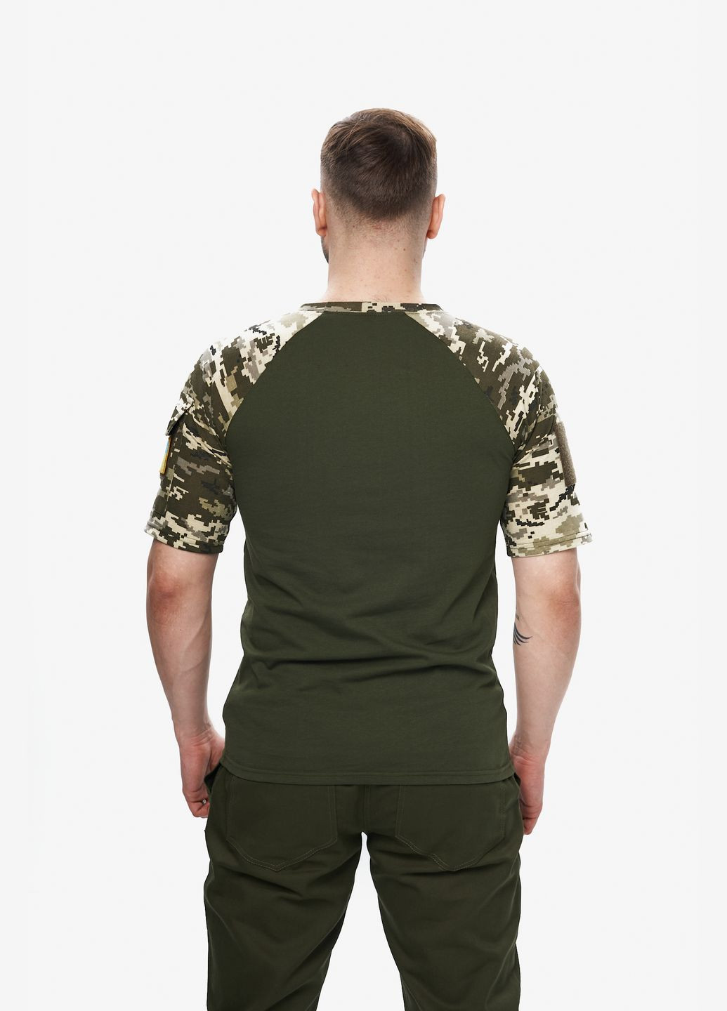 Футболка мужская тактическая с коротким рукавом "Sleeve" хаки пиксель милитари футболка камуфляж хлопок Intruder (341525262)