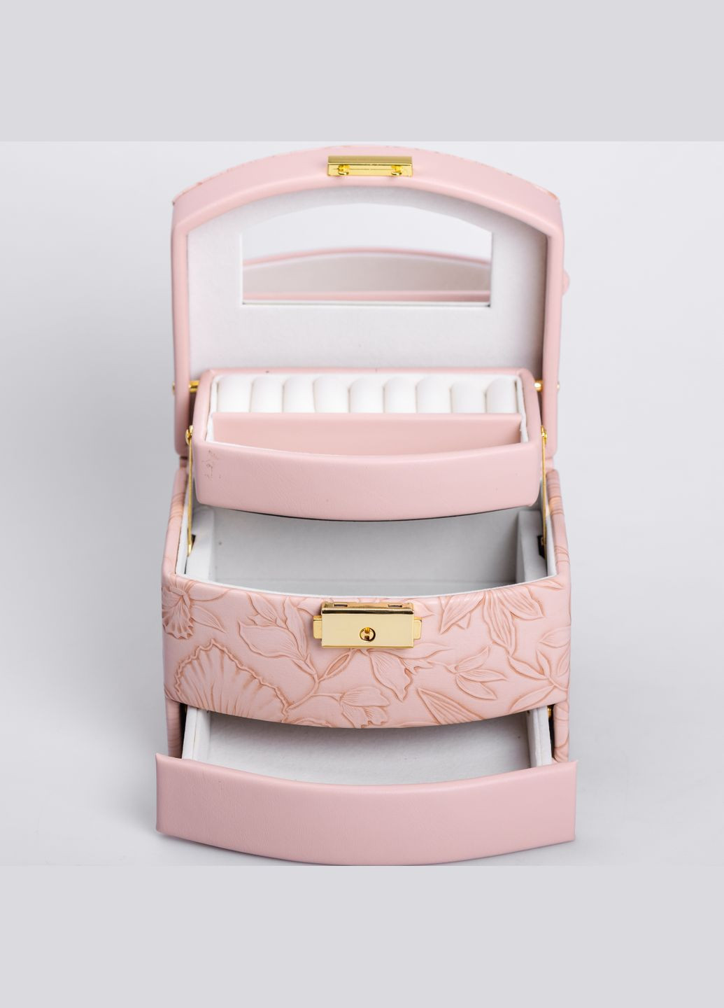 Кейс-ящик для украшений с замком 15,5х11,5х11,5 см, розовый Yiwu (324069913)