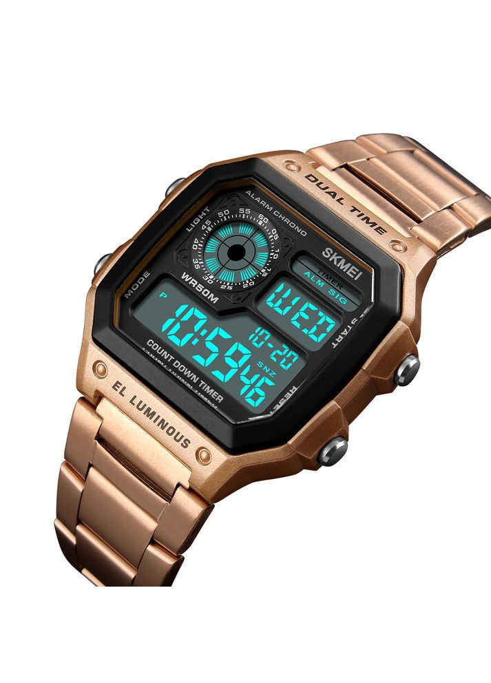 Часы 1335RG розового золота электронные для мужчин женщин спортивные водонепроницаемые 50 м ProDobro (367265520)