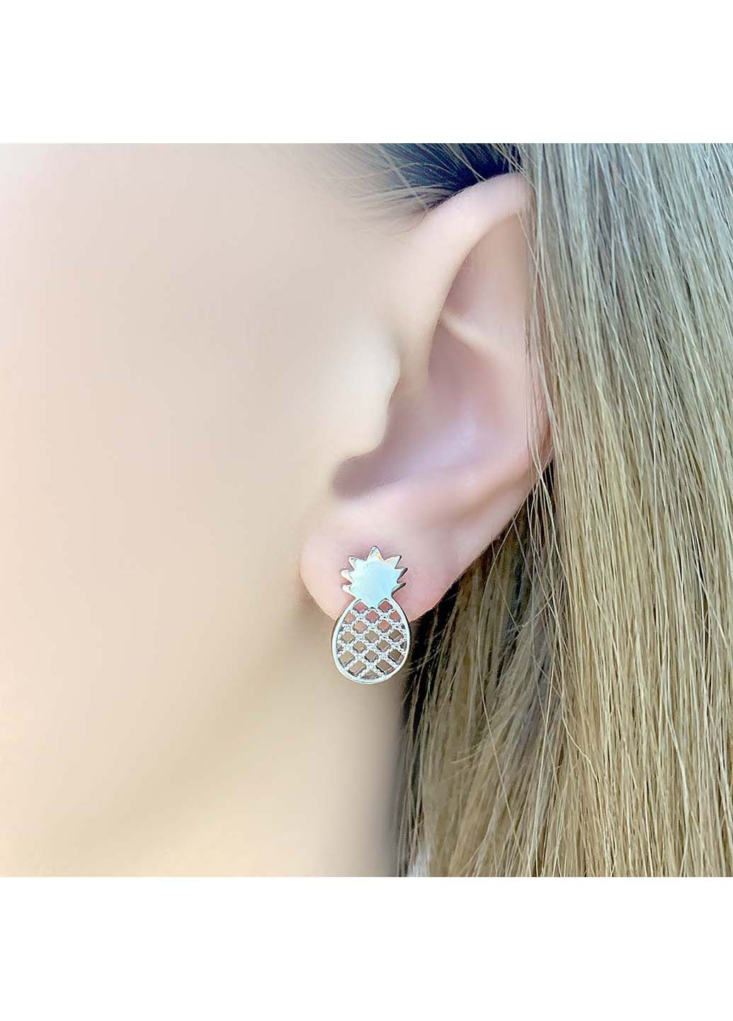 Срібні сережки без камінців (2073666) Silver Breeze (317355216)