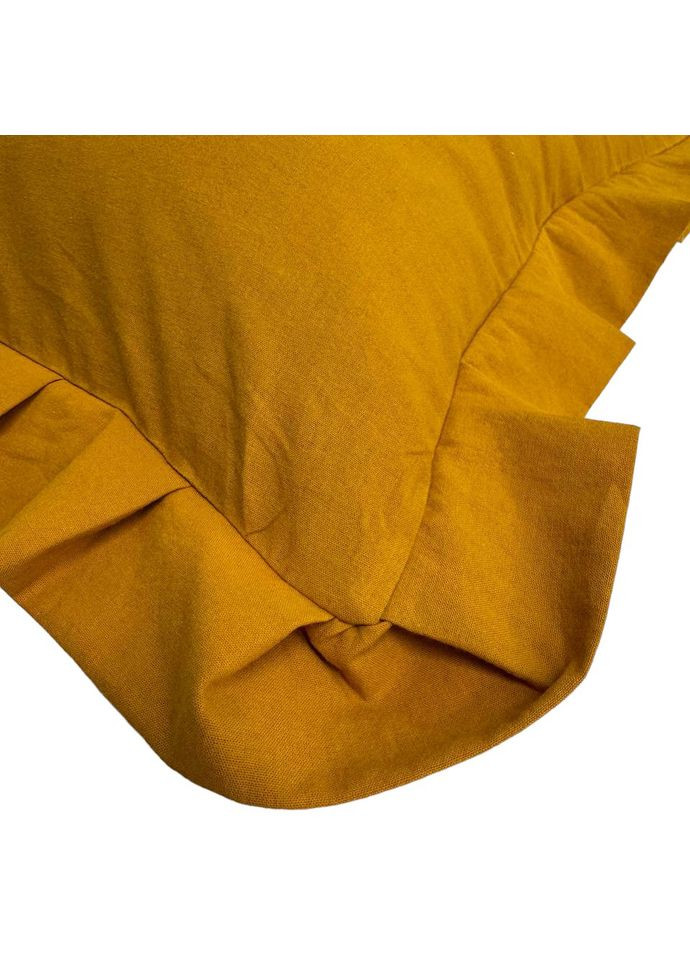 Декоративная наволочка с рюшами Stonewash Mustard 45х45 см SoundSleep (294830482)