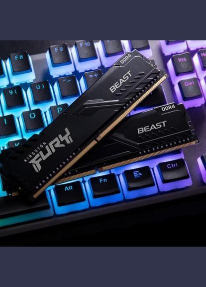 Пам'ять для настільних комп'ютерів 16 GB DDR4 3200 MHz Beast Black (KF432C16BB1/16) Kingston FURY (314932503)