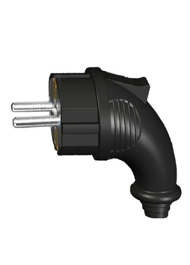 Вилка кутова каучук IP44 чорна 106-0400-108 Lezard (336905402)