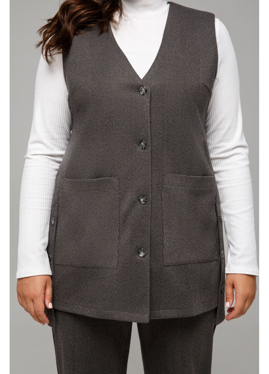 Черный женский жилет прямого силуэта из кашемира all posa (ap101670p) A'll Posa - всесезон