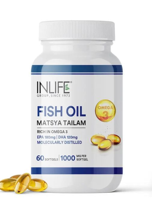 INLIFE Fish Oil Omega 3 Capsules 180mg EPA 120mg DHA \1000mg \Омега 3 Інлайф 60 капсул 21st Century (336546424)