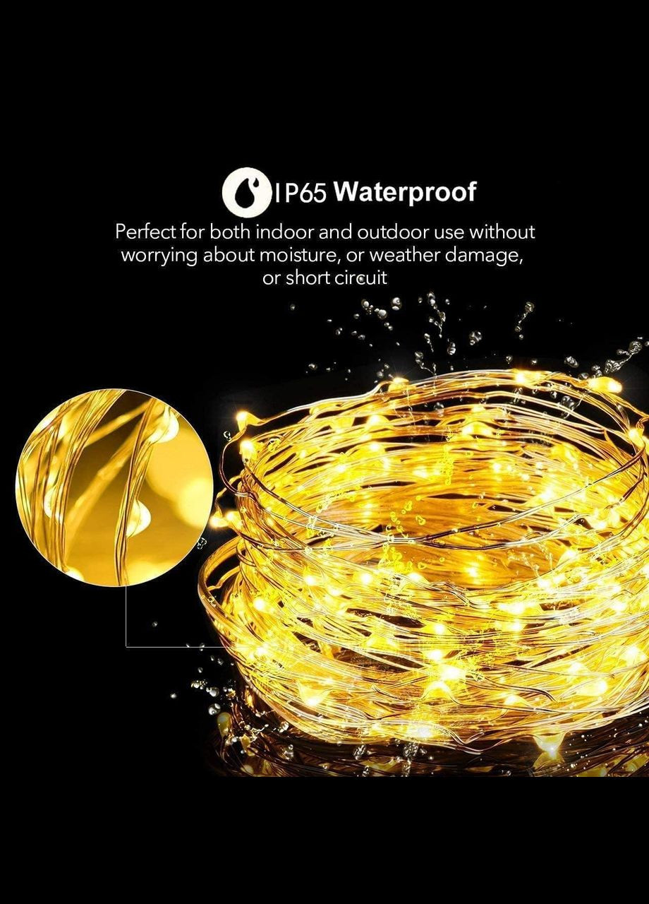 Сонячна гірлянда Oreunik 240 LED (2x120), 20м, тепле світло, 8 режимів, IP65, для саду, весілля, Нового року No Brand (338193358)