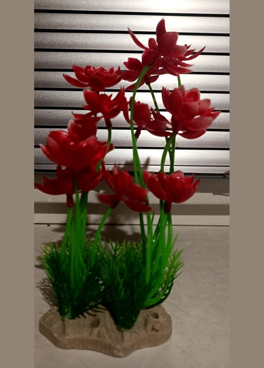 Растение пластиковое водоросли искусственные, лотос красный 20х11 см Chico'S (314878841)