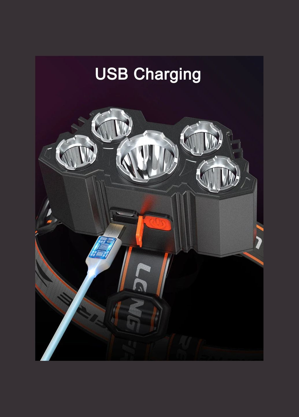 Налобный перезаряжаемый фонарь 5 LED F-T21 MJX (297707772)