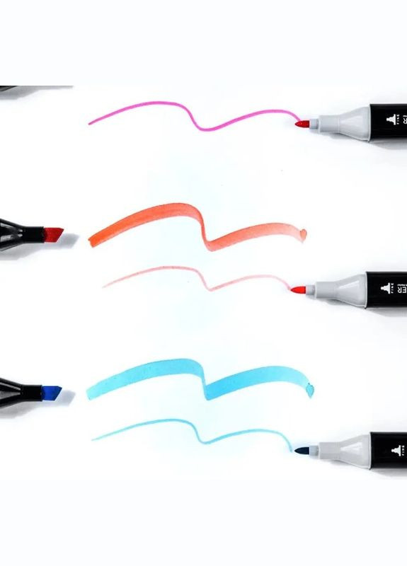 Якісний Набір скетч маркерів 204 кольори | Двосторонні маркери для малювання і скетчинга в сумці AN No Brand SKETCHMARKER 204 (303724694)