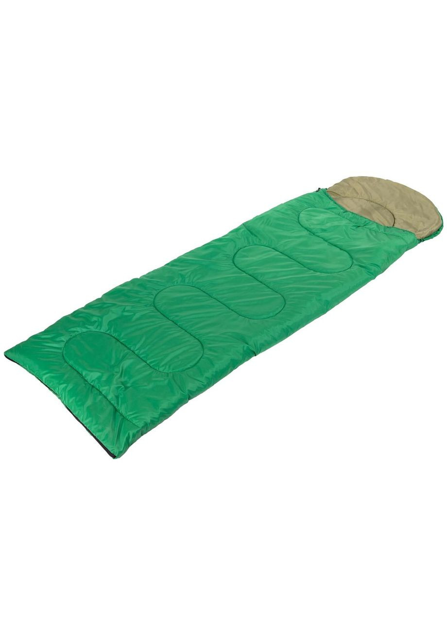 Спальный мешок одеяло с капюшоном (PL, нап.неткан.волокно, 1250г р-р 195+40х74см, t+5к+22, Зеленый) (SY-4142_Зеленый) Champion (361433643)