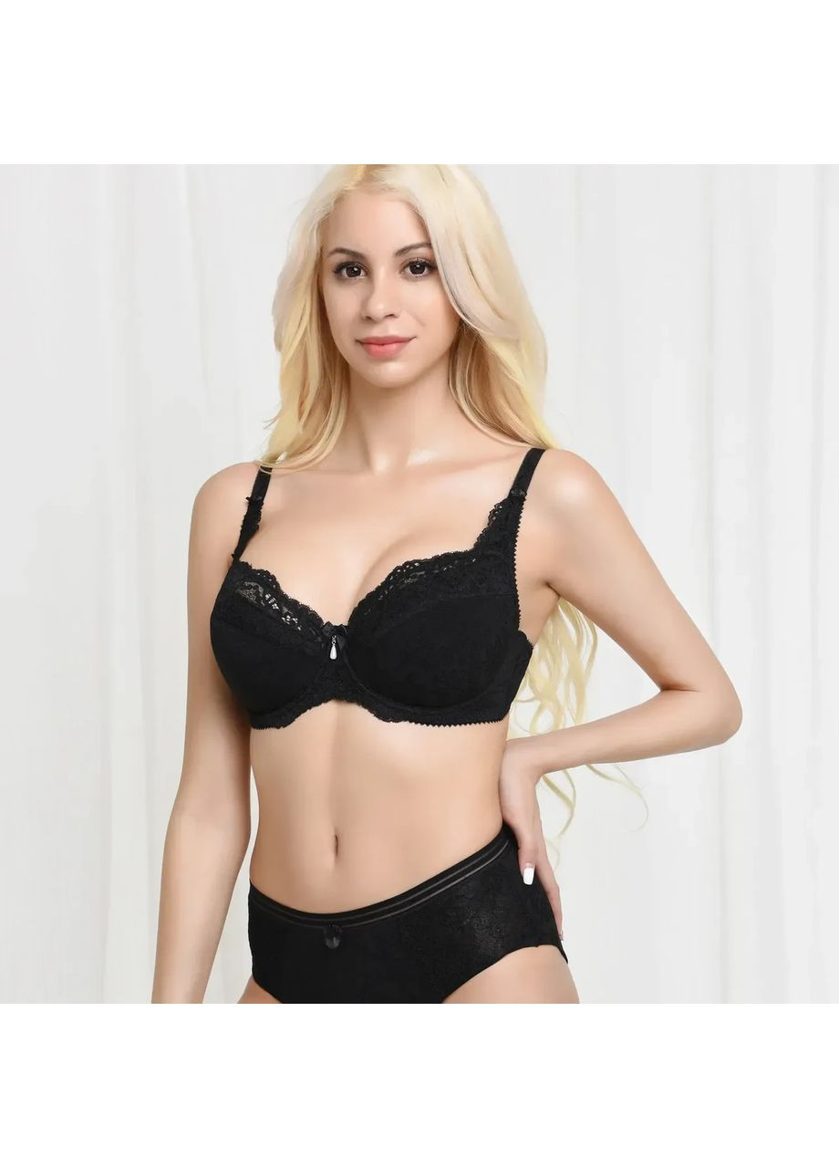 Чёрный классический бюстгальтер с кружевом 38/85c 85с Lanny Mode